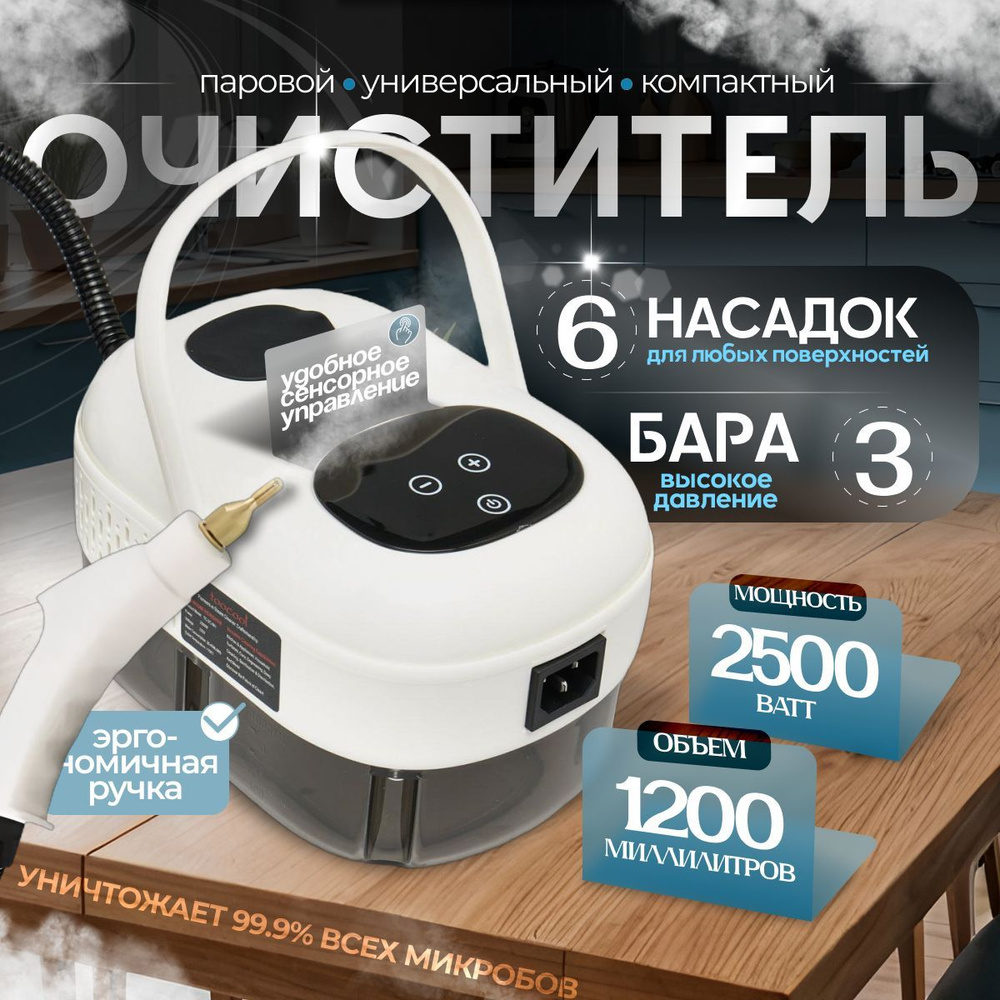 Профессиональный пароочиститель BJyJgkA9 2500 Вт, насадки - 1 шт  #1