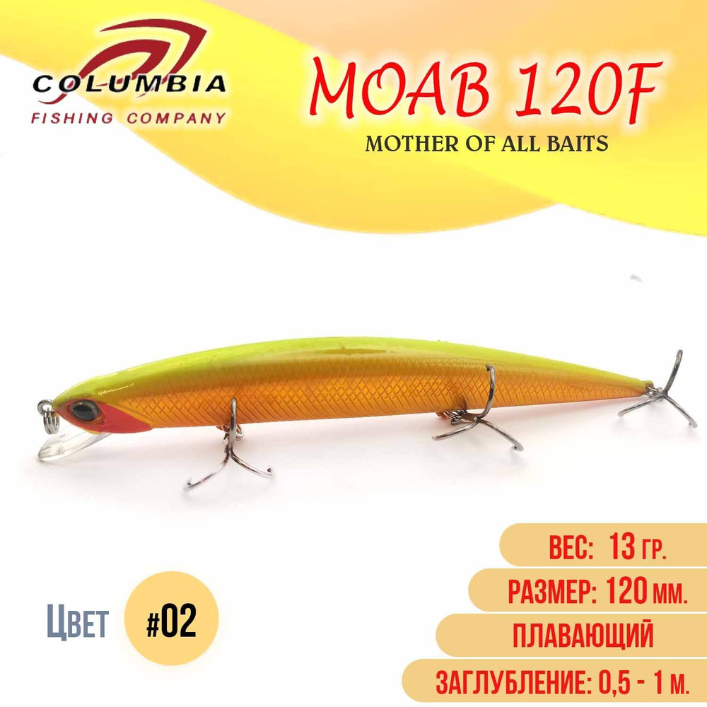 Воблер Columbia Duo Moab 120F цвет #02 для твичинга на щуку #1