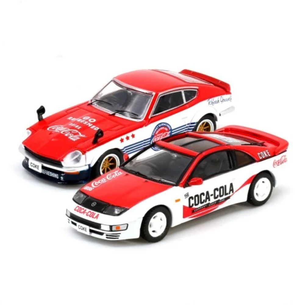 Машинка INNO64 1/64 Nissan Fairlady Z S30 and S32 COCA COLA Livery Limited Edition Diecast Scale Model #1