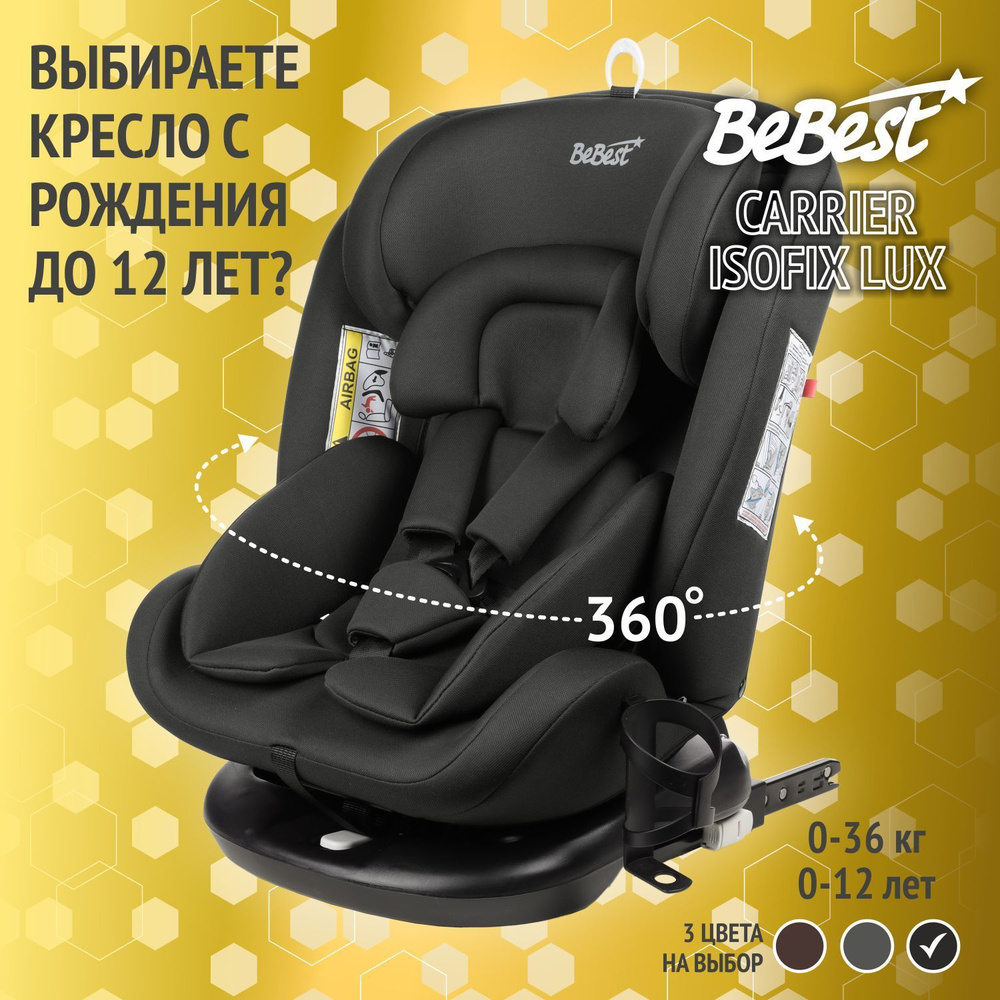 Автокресло детское Bebest Carrier Isofix Lux от 0 до 36 кг, dark #1