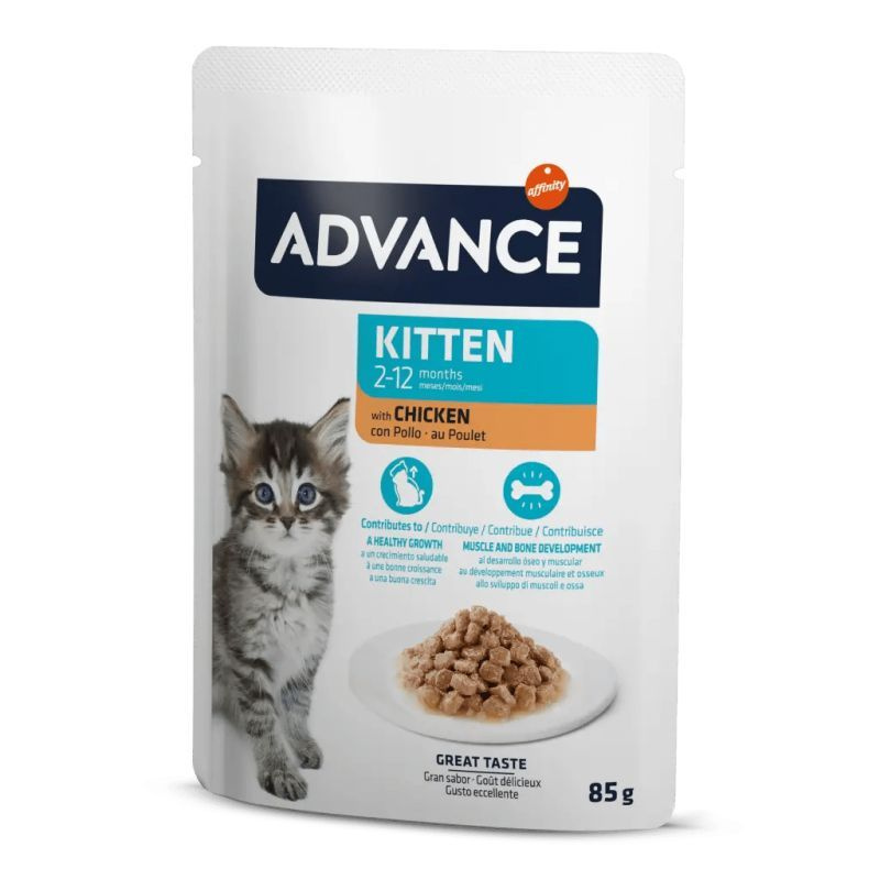 Влажный пакетик Advance Cat Kitten с курицей, 85 г #1