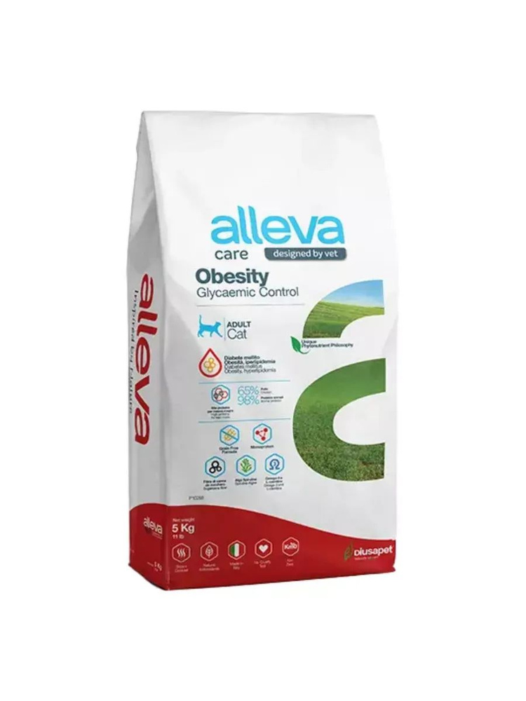 Alleva Care Cat Adult Obesity Glycaemic Control сухой диетический корм для взрослых кошек контроль потребления #1