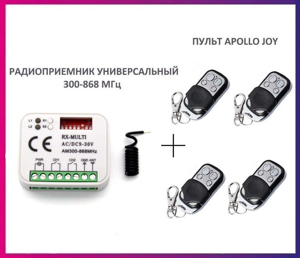 Радиоприемник внешний универсальный 2-х канальный для ворот и шлагбаумов RX-MULTI 300-868MHz AC/DC9-30v #1