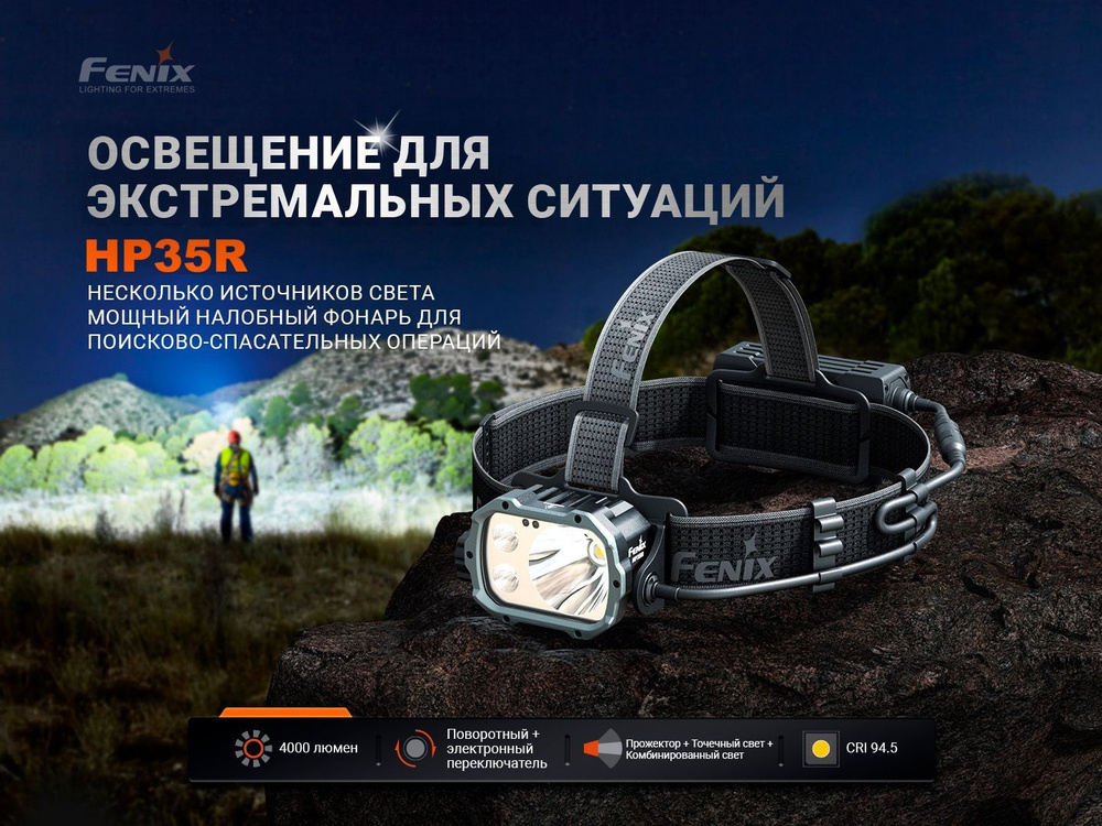 Налобный фонарь Fenix HP35R, 300 Лм, гарантия 5 лет #1