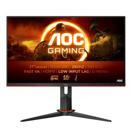 AOC Монитор Игровой 27 AOC 27G2ZN3/BK/01 Fast VA 1920x1080 280Hz 0.5ms 300cd/m 4000:1 2xHDMI 1xDP Black, #1