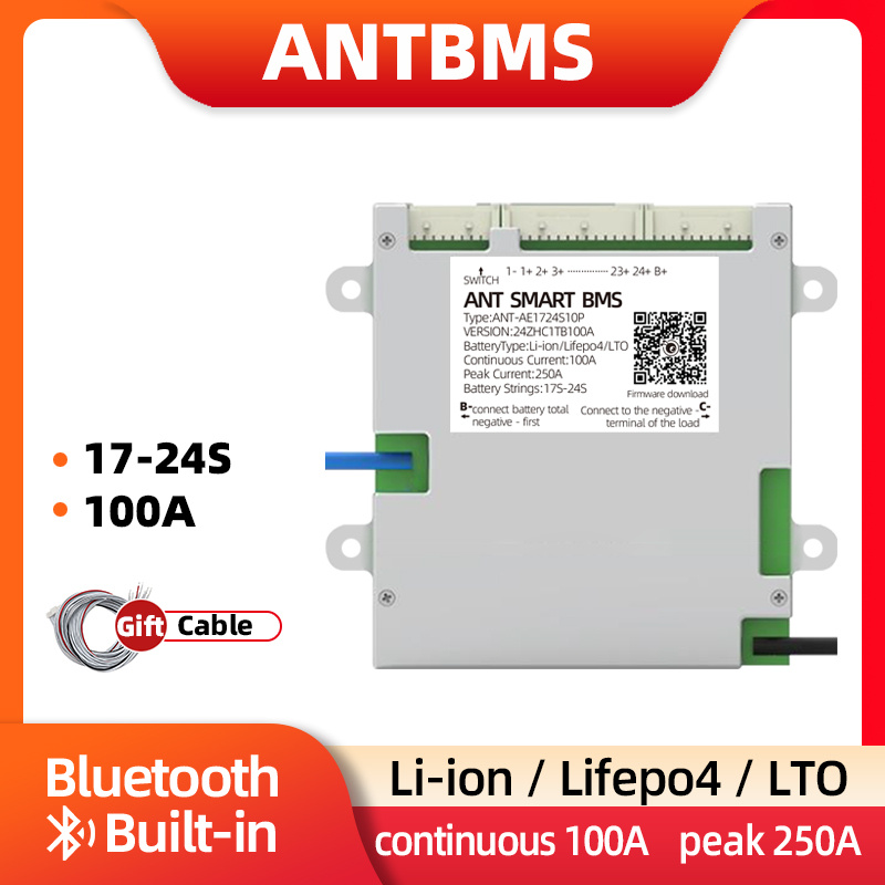 ANT BMS 13s 14s 16s 18s 20s 24s smart balance BMS 100A непрерывный пик 250A для li-ion lifepo4 lto 48V #1