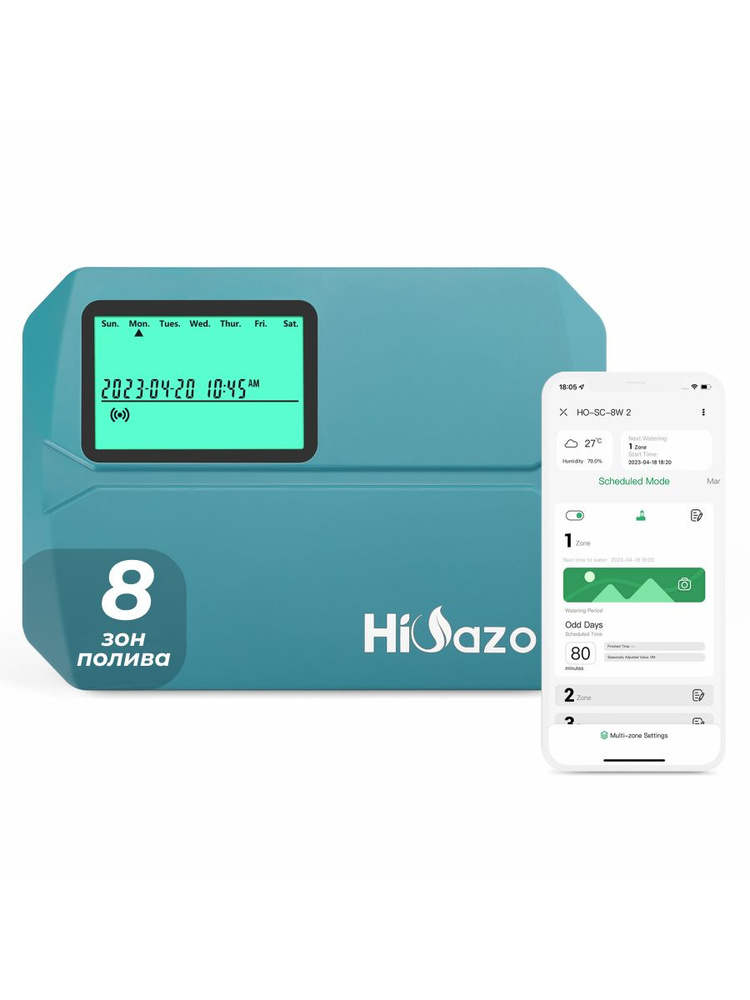 Контроллер полива INKBIRD/HiOazo HO-SC-8W, экран, 8 зон полива, поддержка WI-FI #1