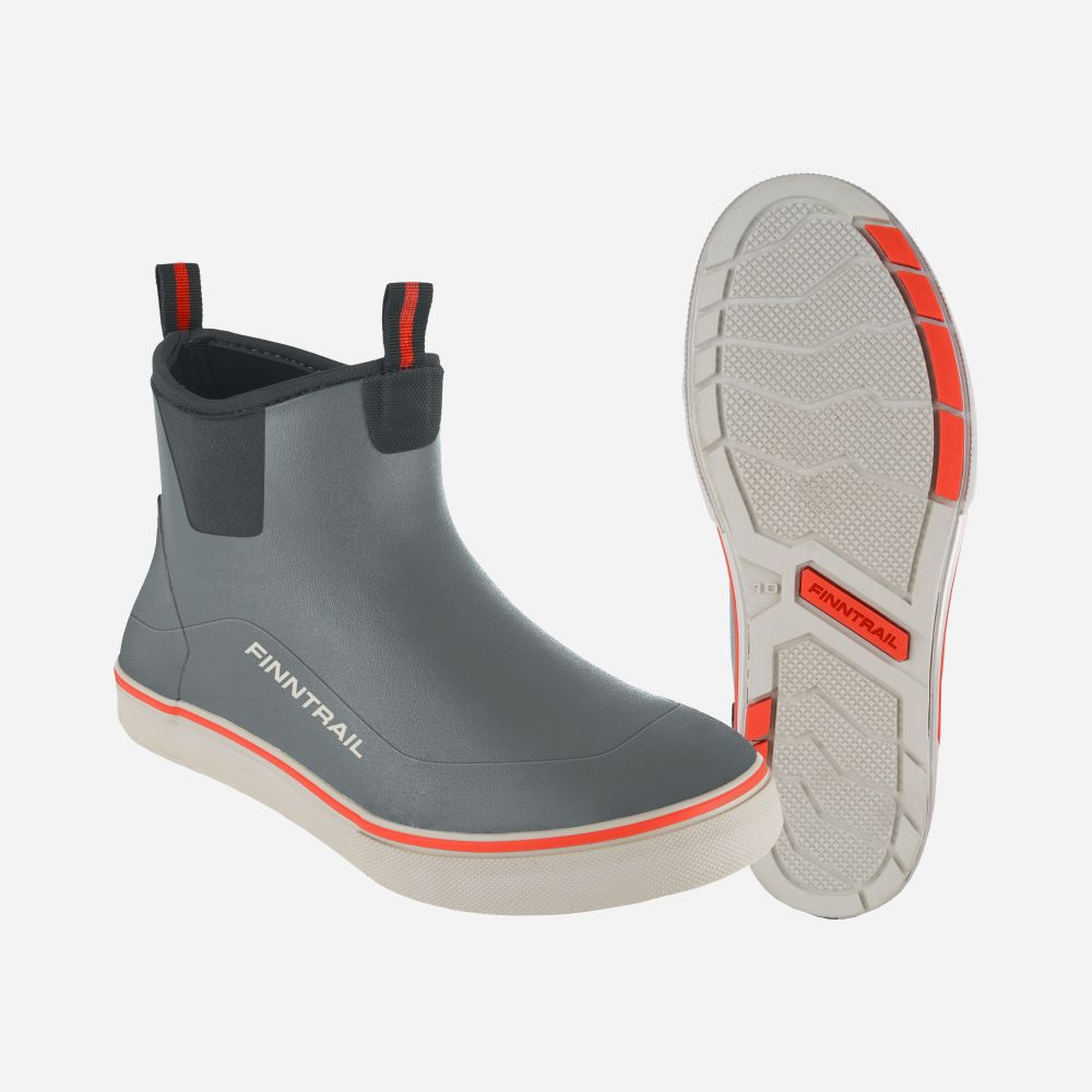 Сапоги резиновые Мужской Finntrail серый Резина Финляндия Без застёжки ...