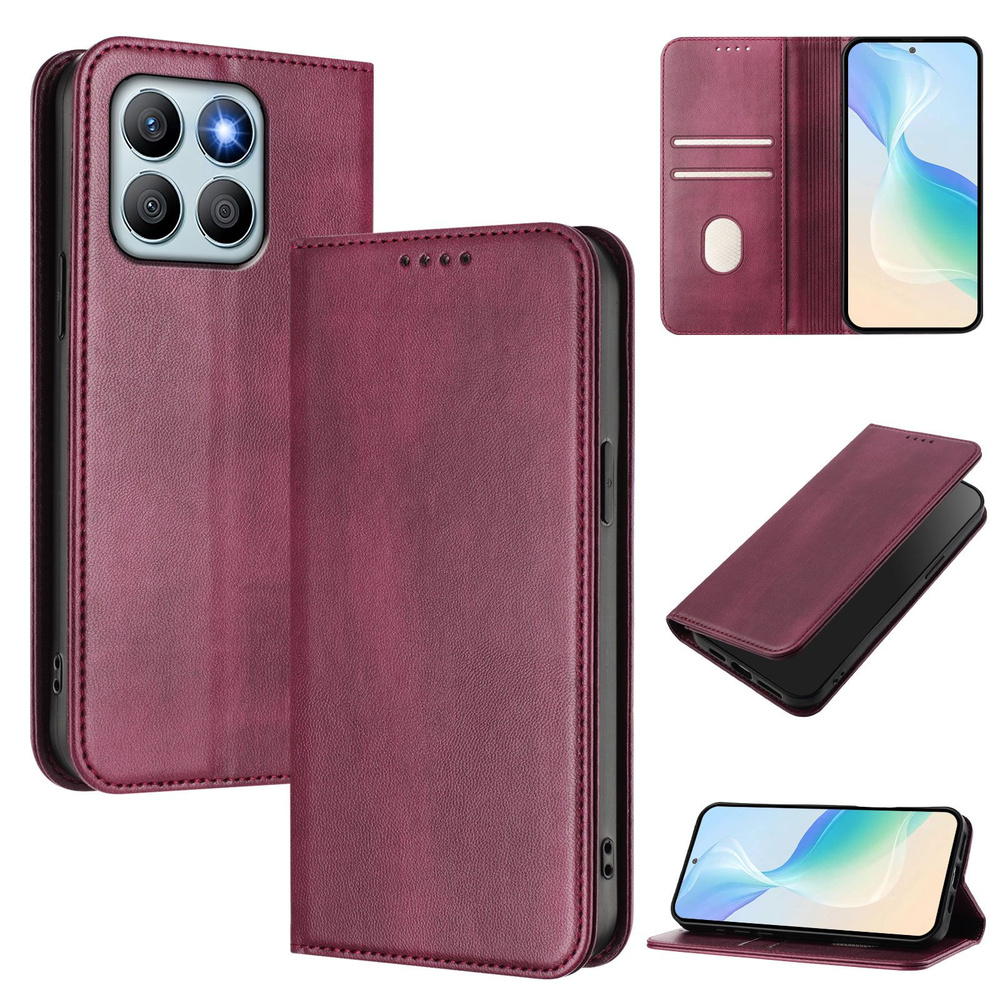Кожаный чехол-книжка для Honor X8B 4G(Хонор Икс8B 4G) с отделениями для карт и кошельком,Функция блокировки #1