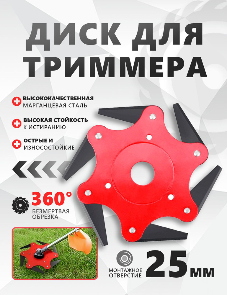 Диск Нож металлическая с 6 ножами / катушка для триммера #1