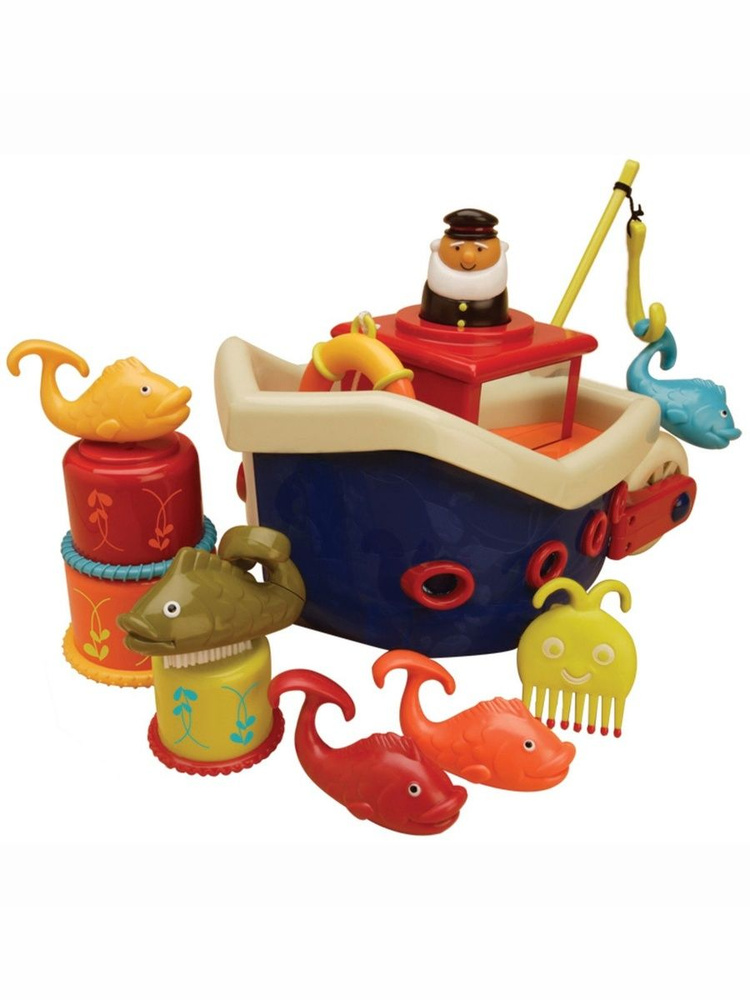 BATTAT Игрушка для ванной Кораблик Fish & Splish набор с аксессуарами для детей от 1 года #1