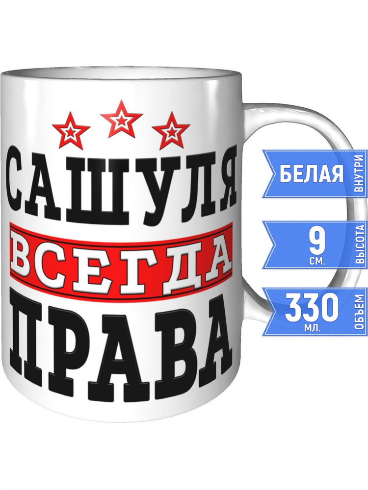 Кружка Сашуля всегда права - стандартная #1