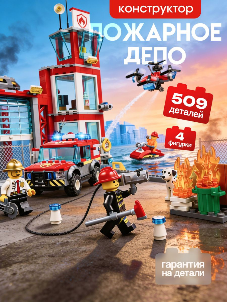 Конструктор: Пожарное депо (совместим с lego 60215) #1