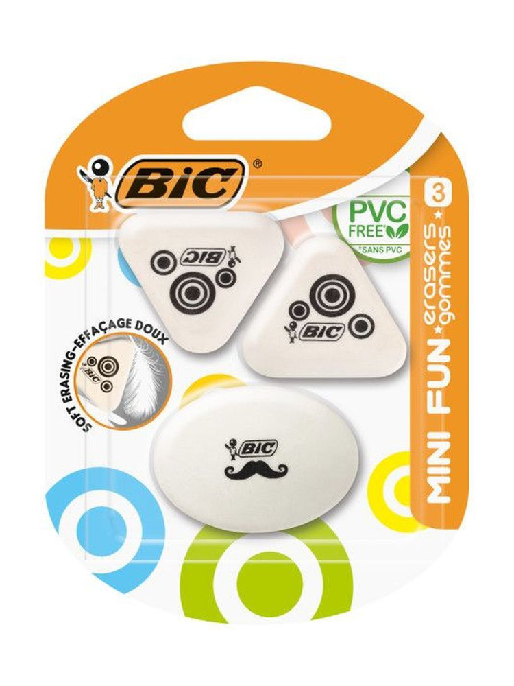 Ластики BIC, 25 упаковок, стирательные резинки, каучук, без ПВХ, набор 3 шт. в упаковке #1