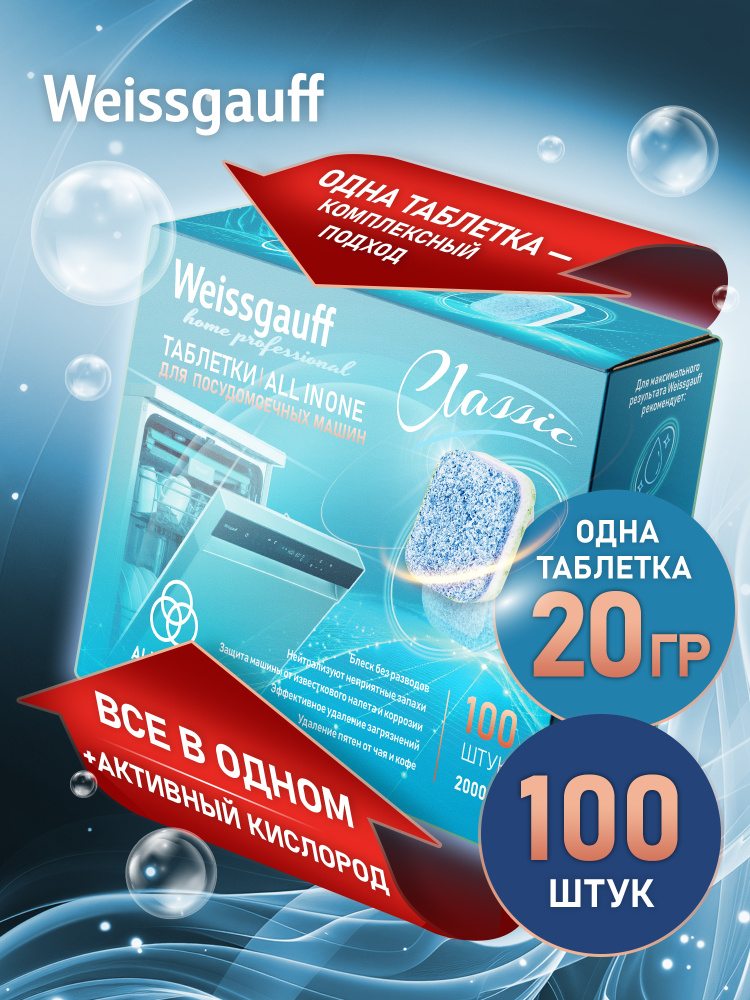 Таблетки для посудомоечной машины Weissgauff All-in-One Classic #1