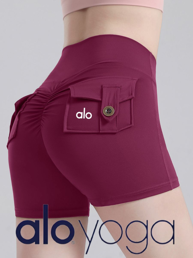 Шорты Alo Yoga Alo Yoga Женские летние спортивные шорты-утка 3/4 с карманами, облегающие йога-шорты, #1