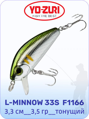 Leurre Yo Zuri L Minnow 33 Mm – Coule Doucement – Pour Pêche Bass