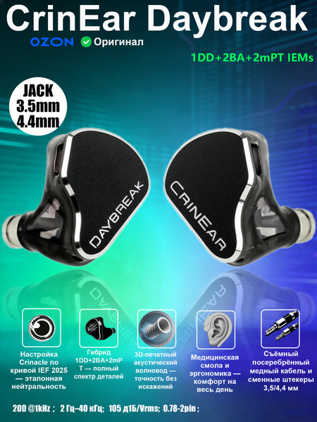 CRINEAR DAYBREAK 4.4mm/3.5mm 有線イヤホン Внутриканальные Внутриканальные MOONDROP-Blessing3_MOONDROP