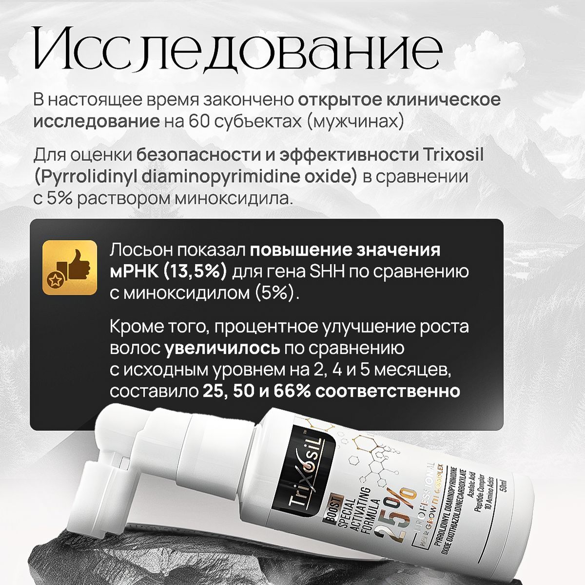 Trixosil 25% Лосьон для роста волос и бороды / Усиленная сыворотка от выпадения волос