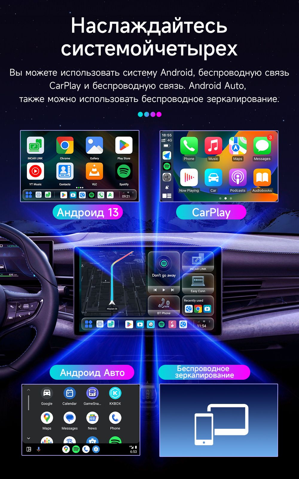 Carplay AI-приставка Android 13 - купить по выгодным ценам в интернет ...
