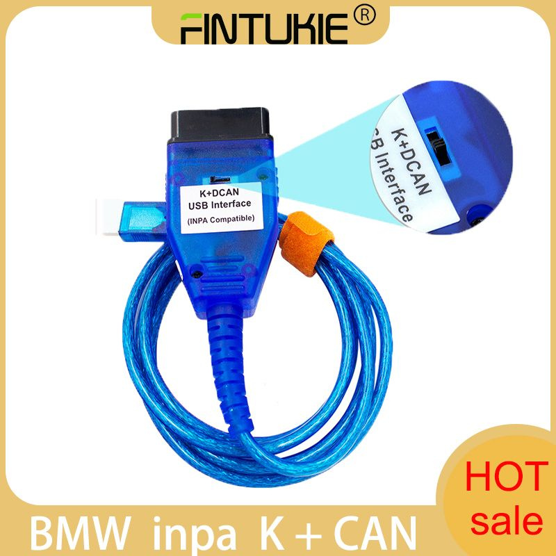 Полные чипы FT232RL для BMW INPA K + DCAN K + CAN K-Line SfEwitch Диагностический интерфейс FTDI OBD II Добавляет 20-контактный кабель BMW для сканера.