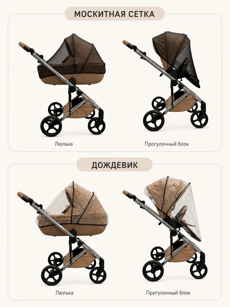 Коляска 2 в 1 для новорожденных KYKAbaby CUTE, вариант, фото 6