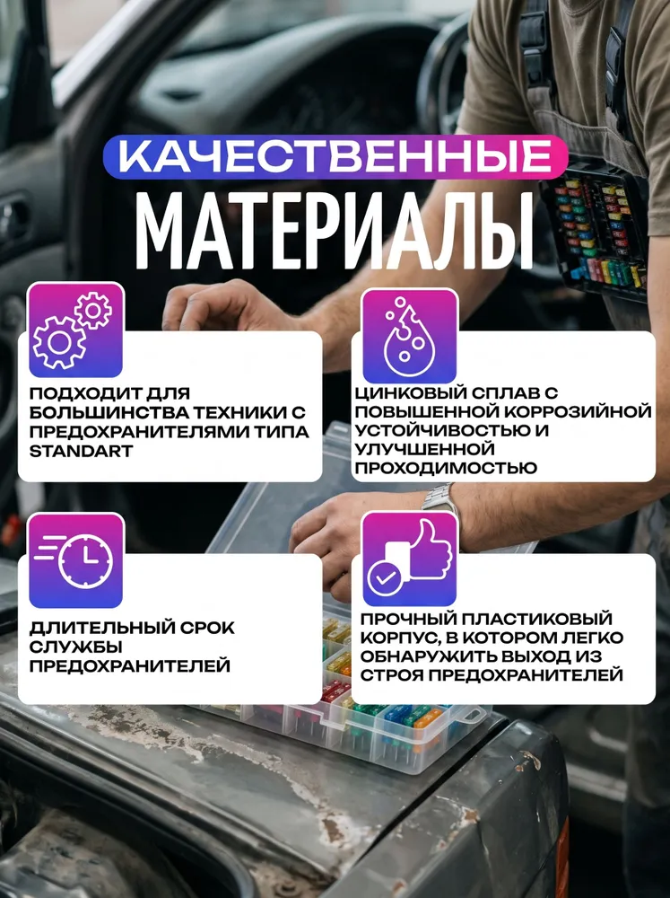 Предохранители для автомобиля Стандарт, 2А-35А, вариант, фото 5