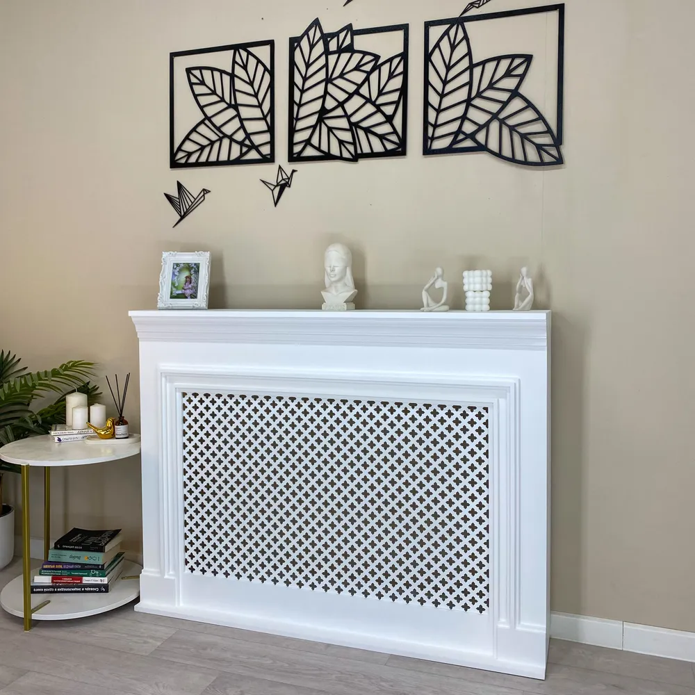 Kamin_decor_msk Портал под батарею Милан 95х145х25, белый / камин декоративный, 95x125x25, фото 5