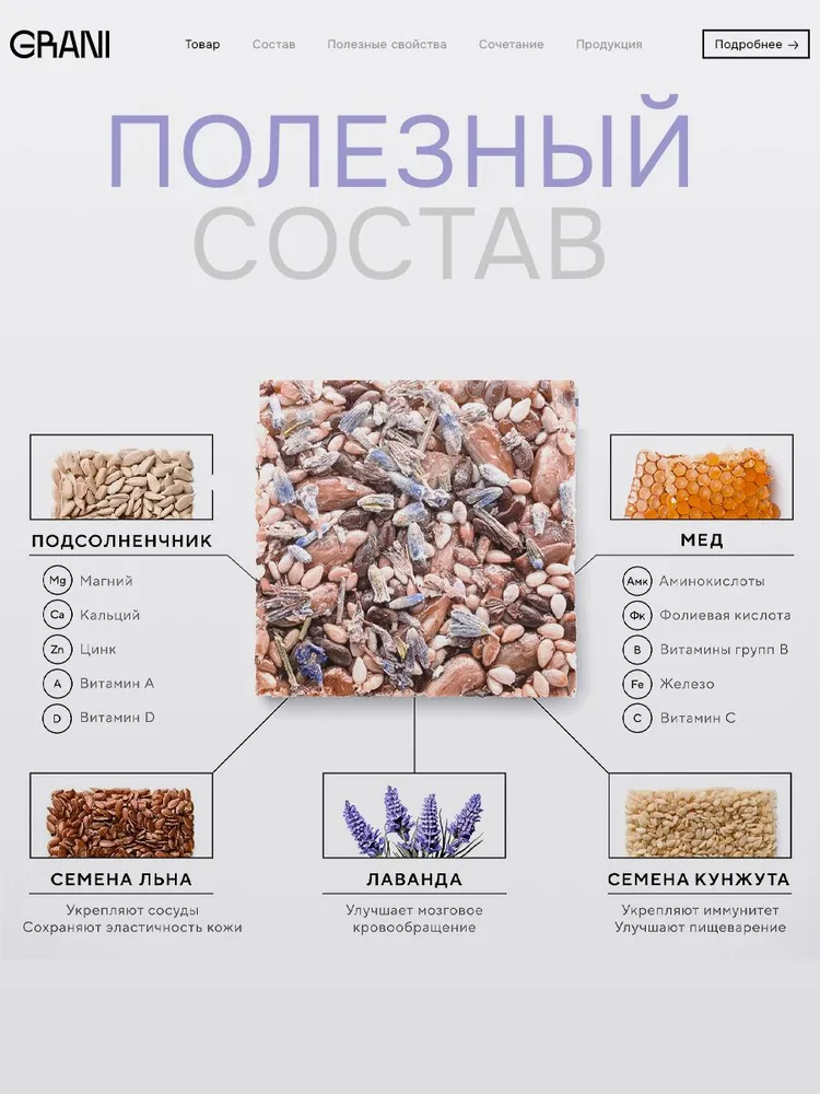 Зерновые медовые плитки ассорти GRANI шоу-бокс 30 штук NEW, снек, ПП сладости, полезный перекус без сахара, вариант, фото 5