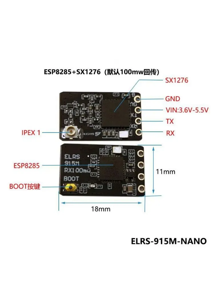 TKIC ELRS 915MHz Nano SX1276+ESP8285 100mW receiver TKIC ELRS 915MHz Nano SX1276+ESP8285 100mW receiver