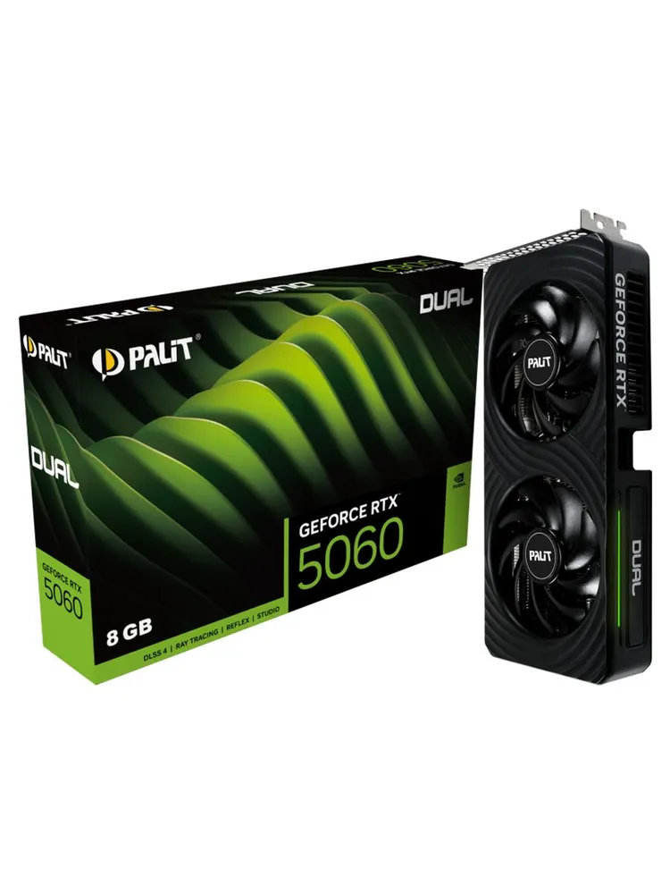 Palit Видеокарта GeForce RTX 5060 Dual 8 ГБ (NE75060019P1-GB2063D)