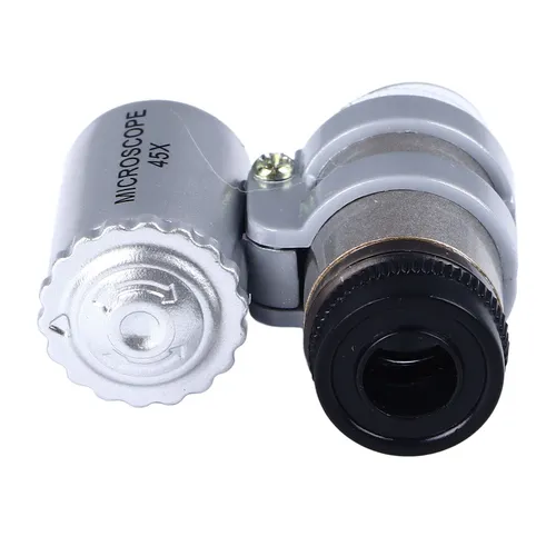 Микроскоп для телефона 45X, насадка на камеру с 2 светодиодами, для осмотра и исследований