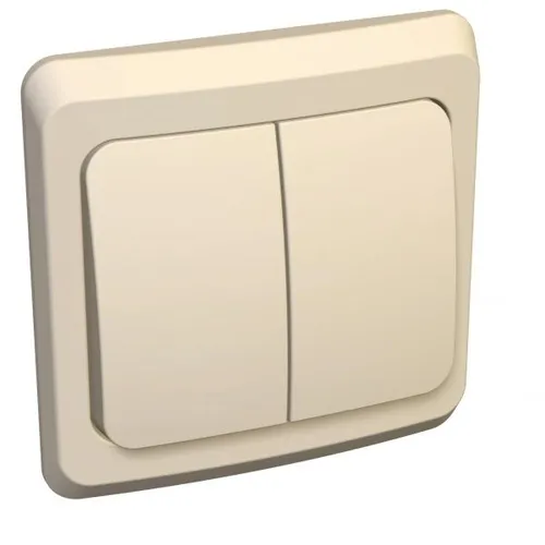 Выключатель 2-клавишный 10А IP20 Кремовый Этюд Systeme Electric