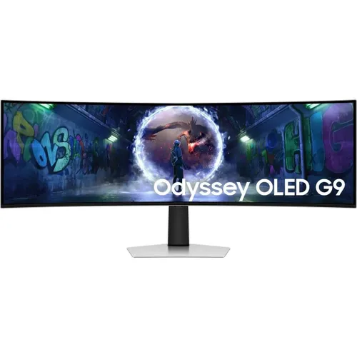 Samsung 49" Монитор (S49DG932SIXCI), OLED, 5120x1440, 240 Гц, Изогнутый экран, серебристый