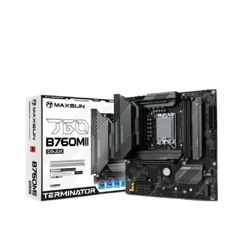 Материнская плата, mATX, 2*DDR5, DP/HDMI, 4*SATA3, MAXSUN (MS-Terminator B760M GKD5 DARK)