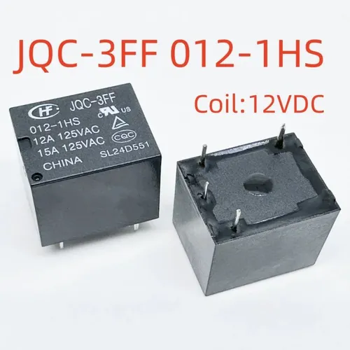 3pcs Электромеханическое реле JQC-3FF 012-1HS 12A 125VAC 4 контакта нормально разомкнутое (1H) DIP-4