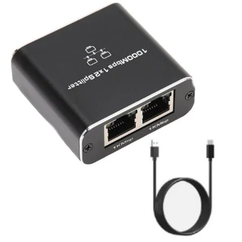 Сетевой кабельный разветвитель 1 на 2 RJ45 Gigabit Switch