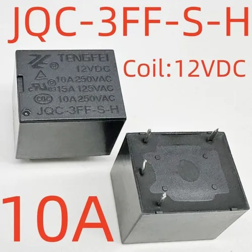 3 штуки Реле электромагнитное JQC-3FF-S-H 12 В постоянного тока, 4 ножки, 10 А