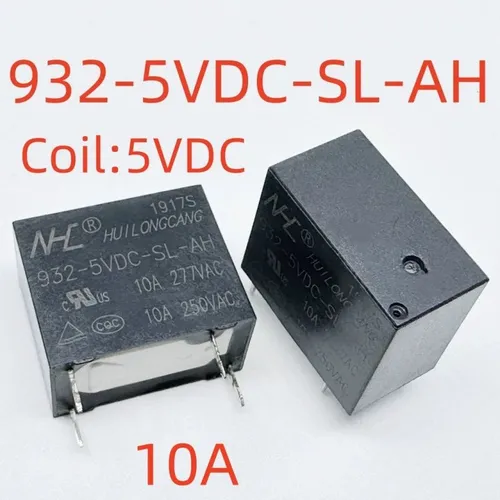 3 штуки Реле электромеханическое 932-5VDC-SL-AH, 4 контакта, 10А