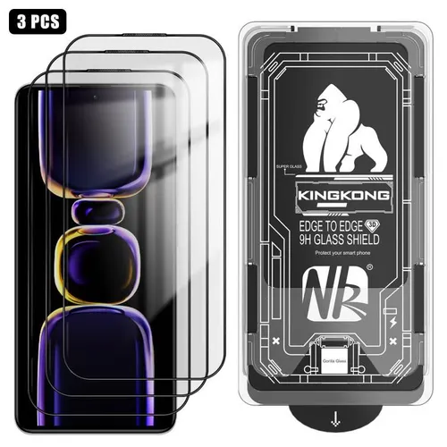 Для Redmi K60 3 шт. легко устанавливаемая коробка без пыли 3D с изогнутыми краями HD гальванизирован