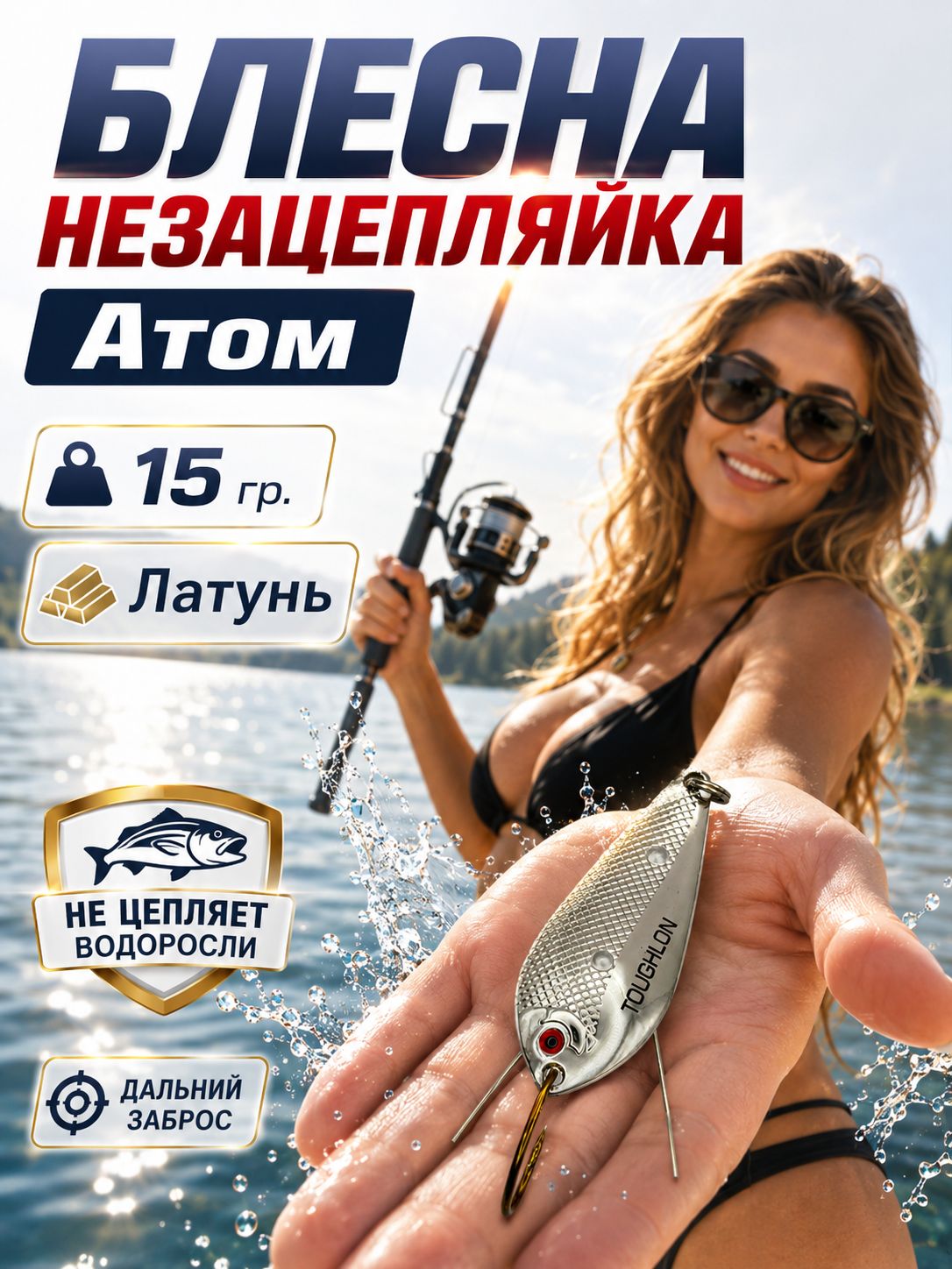 Блесна незацепляйка колебалка атом на щуку, жереха и судака