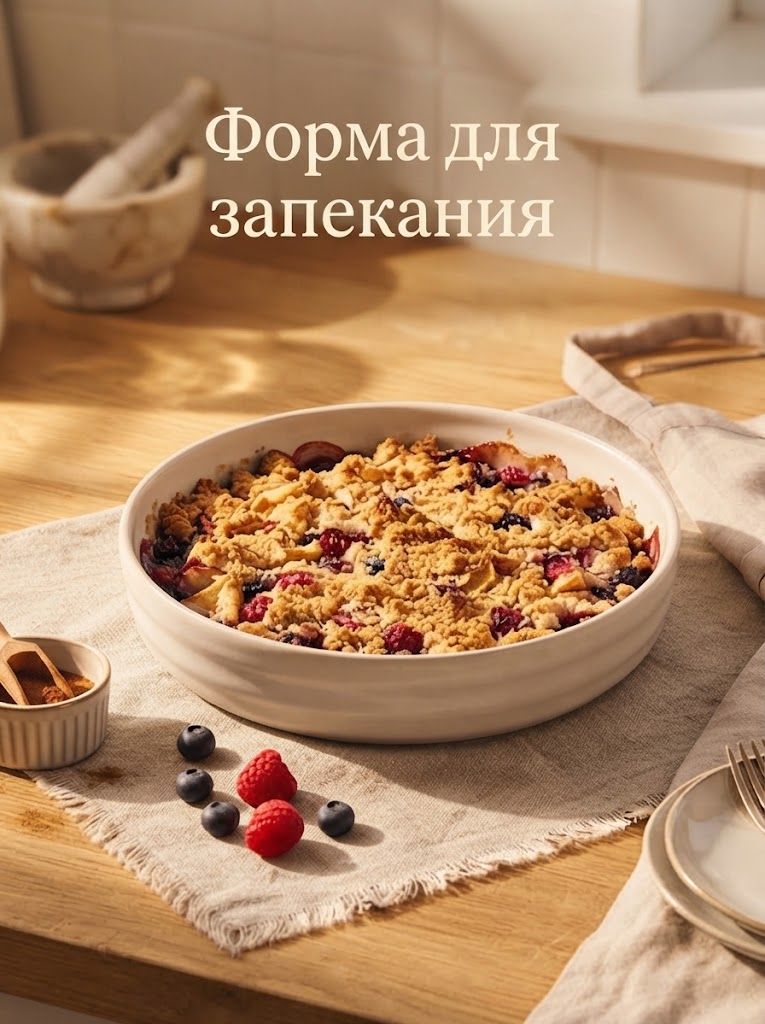 Форма для запекания Доляна Зефир, объем 1 л, диаметр 23 см, круглая, керамика, белая