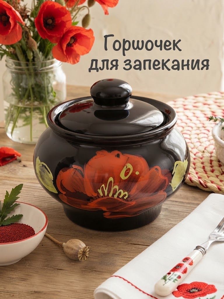 Горшочек для запекания в духовке, объем 330 мл, керамика