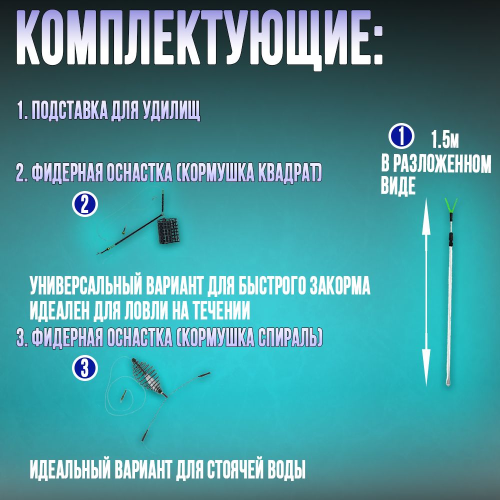 Удилище Крокодил в наборе 240см донка фидер - купить с доставкой по ...