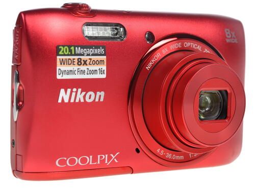 Nikon Coolpix S3600 Red Цифровой компактный фотоаппарат купить на