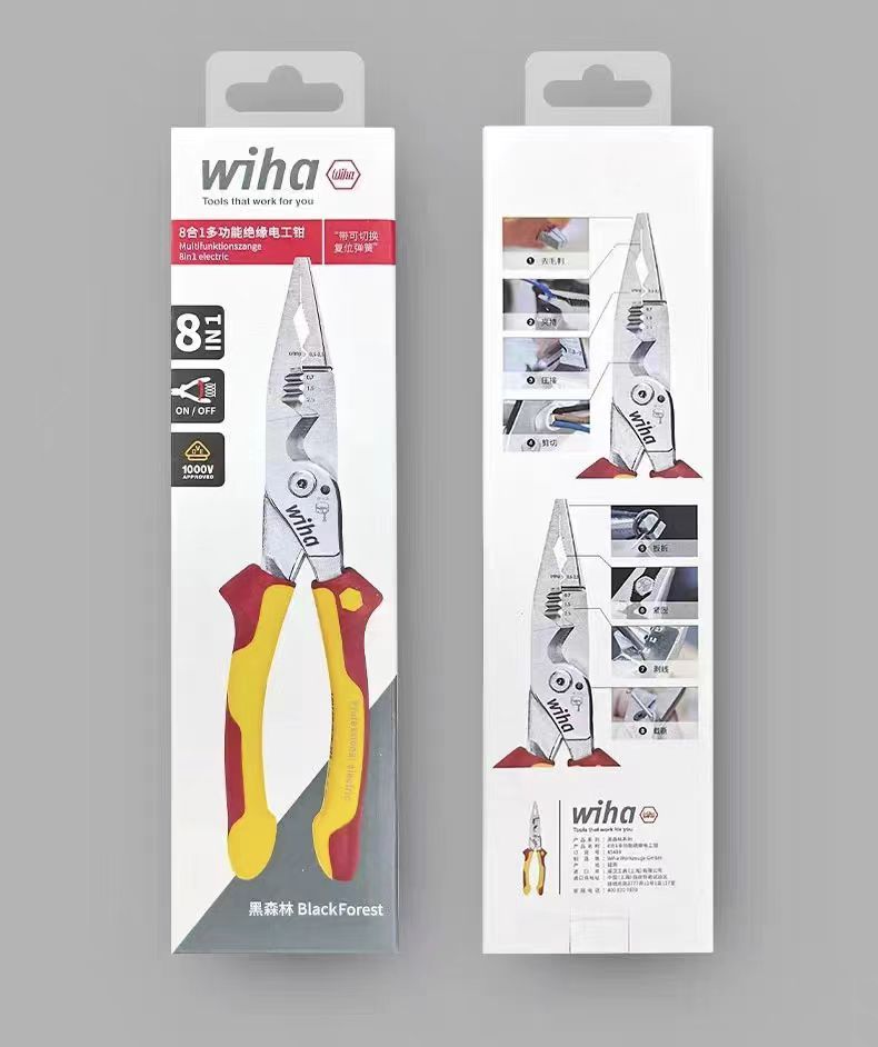 WIHA изолированные плоскогубцы, 1000 В VDE, инструмент электрика,45489 ...