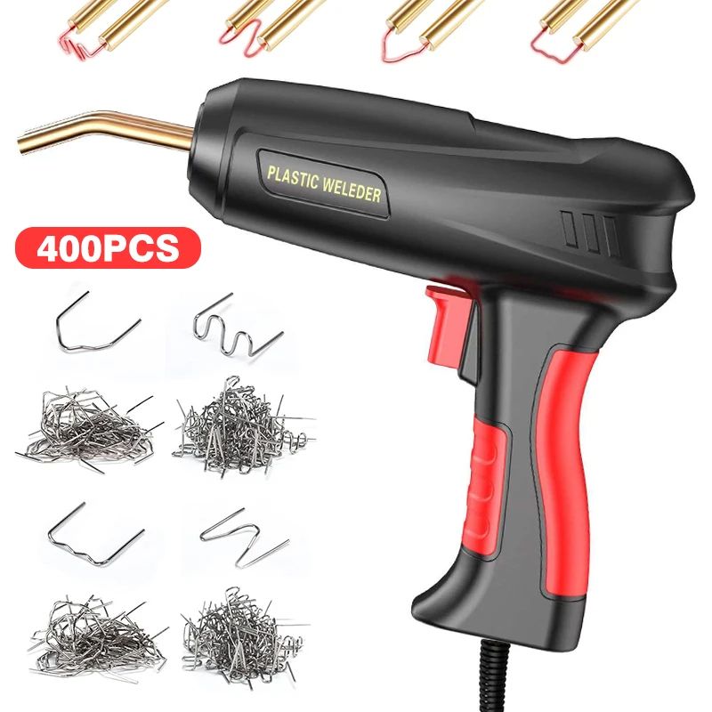 Обновленныйкомплектсварочногопистолетадляпластика100Вт,профессиональныйинструментдляремонтабампера,портативныйпаяльниксгорячимштапелемдляпрочногоремонтакаяка