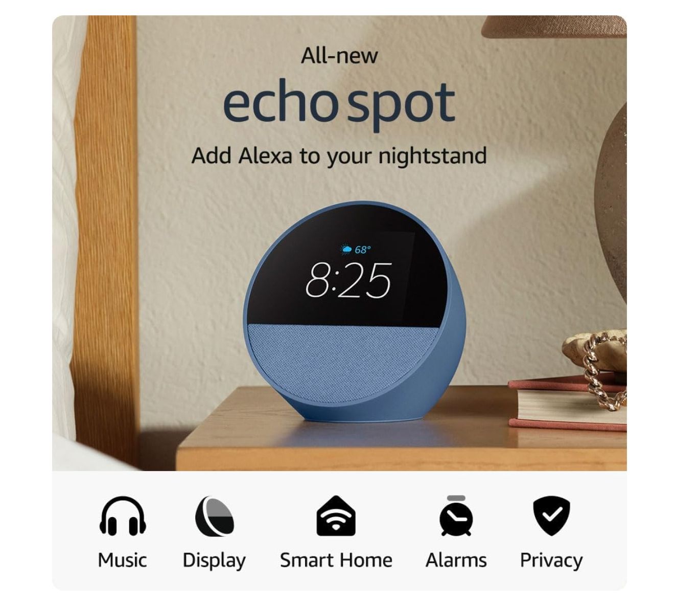 Alexa　echo spot Amazon.com: Echo Spot Bundle: Includes Echo Spot (2024 Release