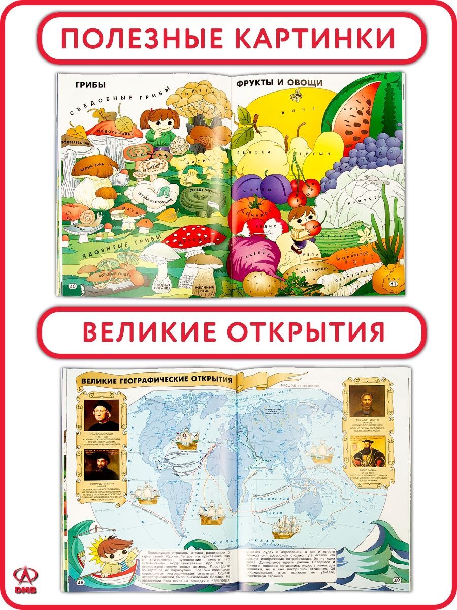 Атлас для детей Мир и человек. 2026 г. Детский атлас для дошкольников и школьников. ДИЭМБИ. | Reference Book - Ozon image 4