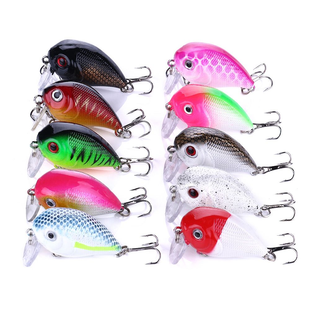 10штМикроКренкбейтыCR0022A-JПлавающиеFishintПриманкиШумныеЖесткиеВоблеры4,5см-7г